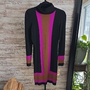 INC International Concepts Colorblock  Knit Bodycon Sweater Dress Womens S NWT